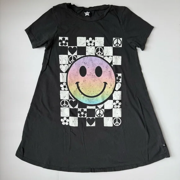 Pixie Lane Girls Dress & Legging Set Rainbow Smiley Graphic Bundle Sz 7 - Picture 3 of 9